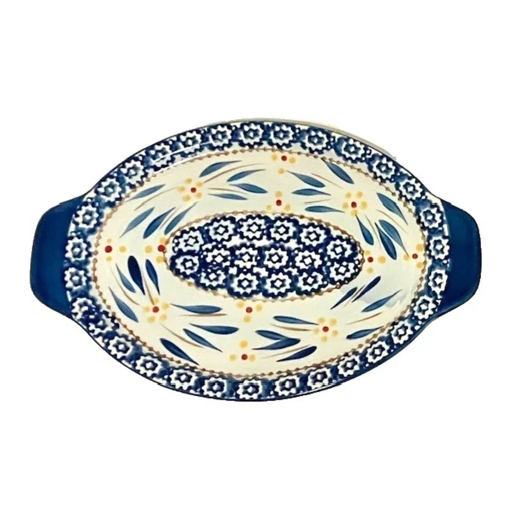 Temp-tations Presentable Ovenware By Tara Old World Blue 1.5 Qt Baking Casserole